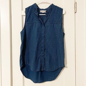Blue patterned Madewell Tank